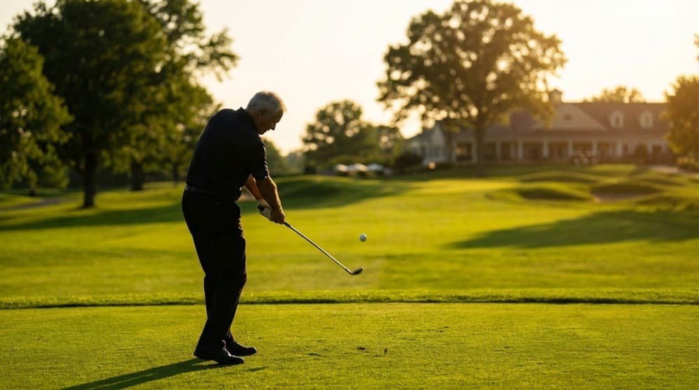 Exemple d'un golfeur adaptant son swing pour pouvoir pratiquer le golf après 60 ans