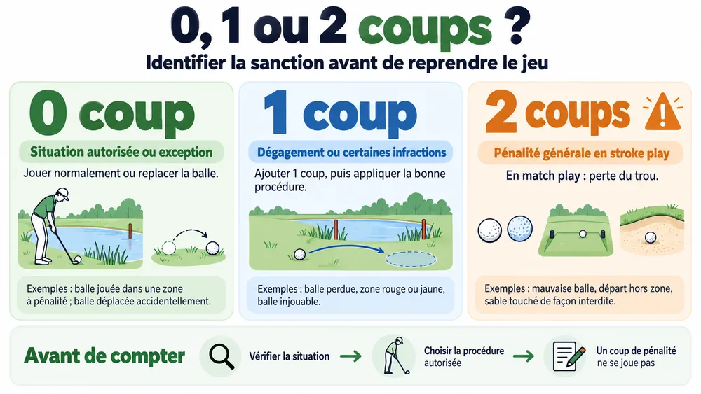 0, 1 ou 2 coups : identifier les pénalités au golf avant de reprendre le jeu